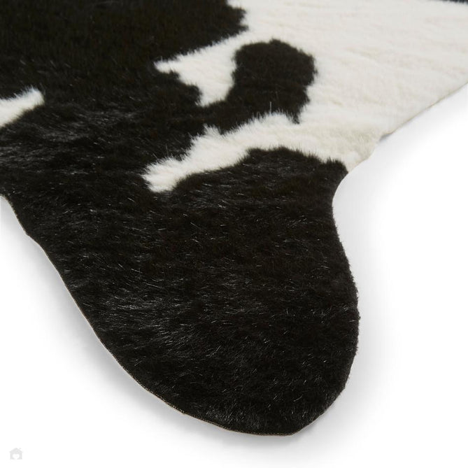 Faux Fur Cow Print Black/White Rug-Think Rugs-Rug Love - The Most Loved Rug Store