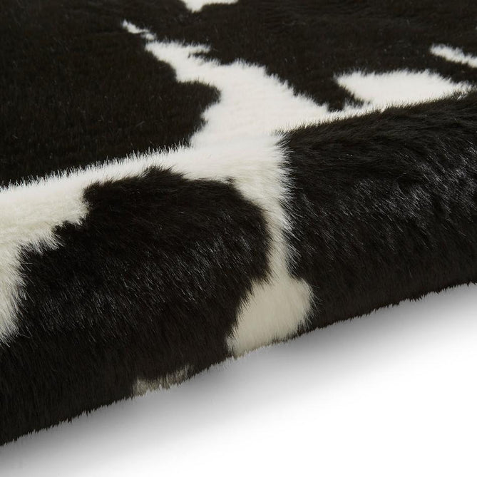 Faux Fur Cow Print Black/White Rug-Think Rugs-Rug Love - The Most Loved Rug Store