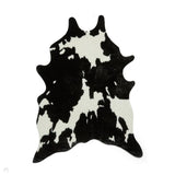 Faux Fur Cow Print Black/White Rug