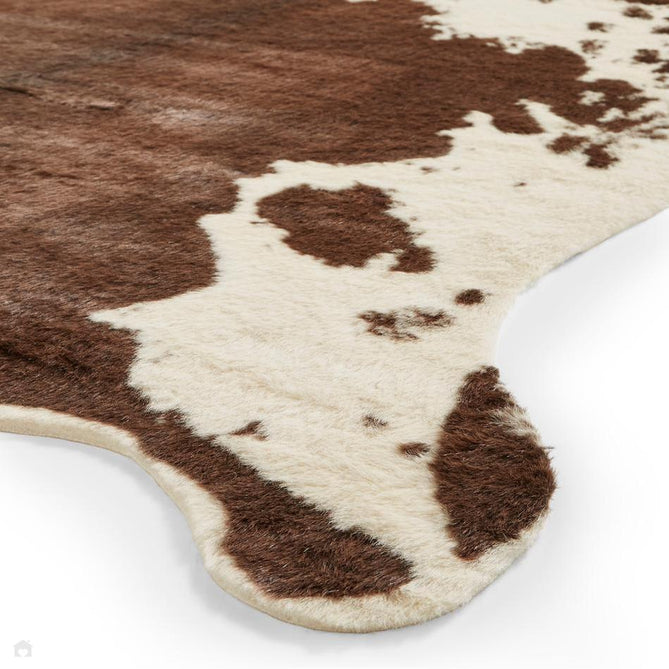 Faux Fur Cow Print Cream/Chocolate Brown/Chestnut/Mocha Rug-Think Rugs-Rug Love - The Most Loved Rug Store