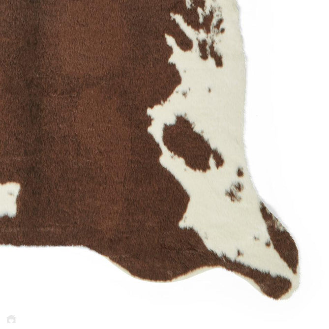 Faux Fur Cow Print Cream/Chocolate Brown/Chestnut/Mocha Rug-Think Rugs-Rug Love - The Most Loved Rug Store