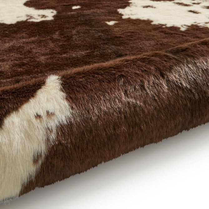Faux Fur Cow Print Cream/Chocolate Brown/Chestnut/Mocha Rug-Think Rugs-Rug Love - The Most Loved Rug Store