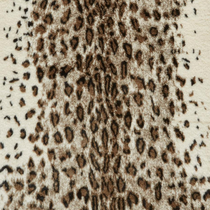 Faux Fur Leopard Print Soft White/Golden Tan/Warm Beige/Black/Chocolate Brown Rug-Think Rugs-Rug Love - The Most Loved Rug Store