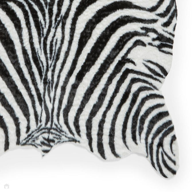 Faux Fur Zebra Print White/Black Rug-Think Rugs-Rug Love - The Most Loved Rug Store