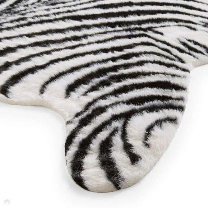 Faux Fur Zebra Print White/Black Rug-Think Rugs-Rug Love - The Most Loved Rug Store