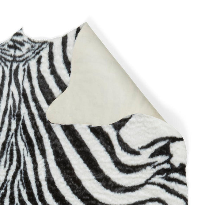Faux Fur Zebra Print White/Black Rug-Think Rugs-Rug Love - The Most Loved Rug Store