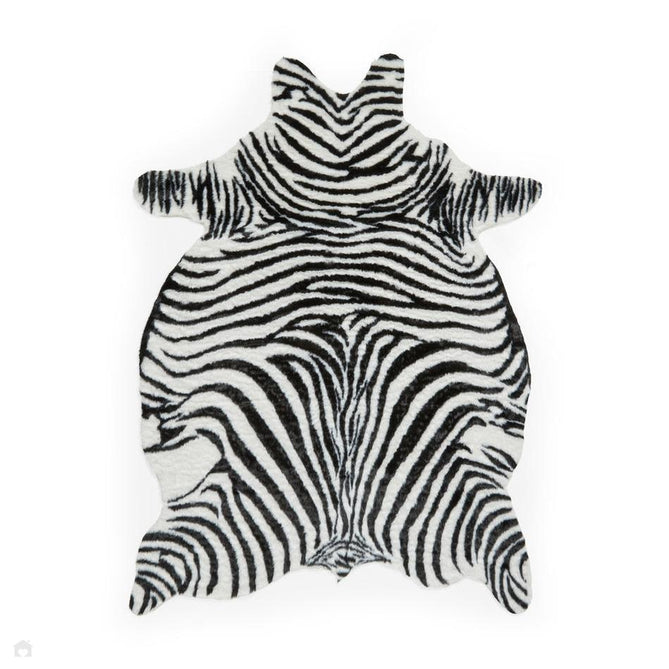Faux Fur Zebra Print White/Black Rug-Think Rugs-Rug Love - The Most Loved Rug Store