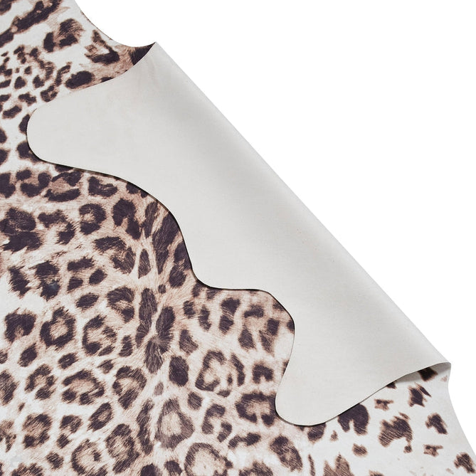 Faux Leopard Print Animal Skin Lightweight Printed Polyester Flatweave Ivory/Beige/Taupe Brown Rug 155 x 195cm-Shop Returns-Rug Love - The Most Loved Rug Store