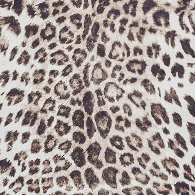 Faux Leopard Print Animal Skin Lightweight Printed Polyester Flatweave Ivory/Beige/Taupe Brown Rug 155 x 195cm-Shop Returns-Rug Love - The Most Loved Rug Store