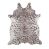 Faux Leopard Print Animal Skin Printed Polyester Flatweave Brown/Beige Rug