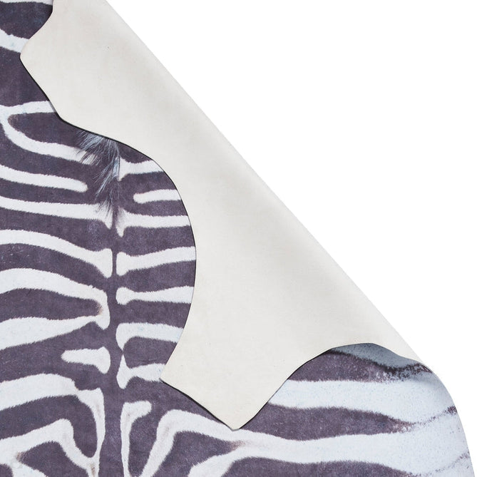 Faux Zebra Print Animal Skin Lightweight Printed Polyester Flatweave Black/White/Grey Rug-Think Rugs-Rug Love - The Most Loved Rug Store