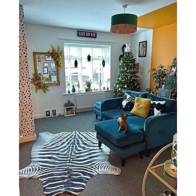 Faux Zebra Print Animal Skin Lightweight Printed Polyester Flatweave Black/White/Grey Rug-Think Rugs-Rug Love - The Most Loved Rug Store