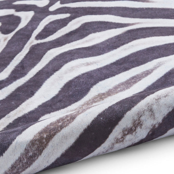 Faux Zebra Print Animal Skin Lightweight Printed Polyester Flatweave Black/White/Grey Rug-Think Rugs-Rug Love - The Most Loved Rug Store