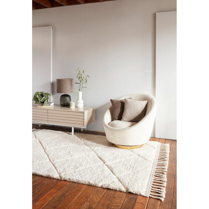 Fes FE01 Modern Plain Moroccan Berber Super-Soft Plush Hand-Carved Mid-Height Polyester Shaggy Cream/White Rug-Asiatic Carpets-Rug Love - The Most Loved Rug Store