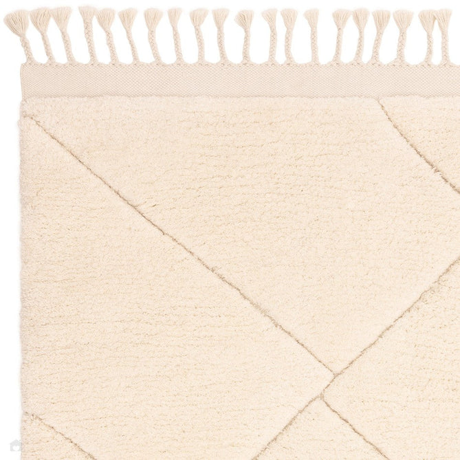 Fes FE01 Modern Plain Moroccan Berber Super-Soft Plush Hand-Carved Mid-Height Polyester Shaggy Cream/White Rug-Asiatic Carpets-Rug Love - The Most Loved Rug Store