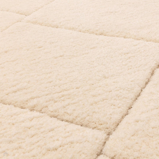 Fes FE01 Modern Plain Moroccan Berber Super-Soft Plush Hand-Carved Mid-Height Polyester Shaggy Cream/White Rug-Asiatic Carpets-Rug Love - The Most Loved Rug Store