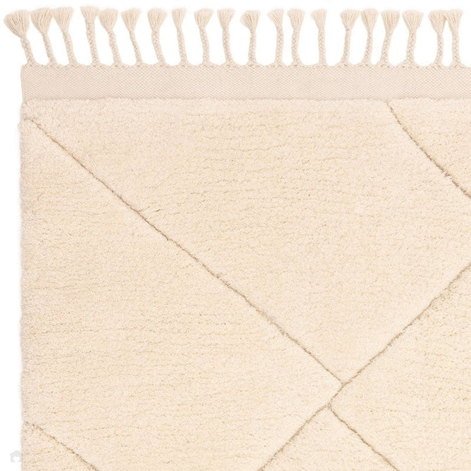 Fes FE01 Modern Plain Moroccan Berber Super-Soft Plush Hand-Carved Mid-Height Polyester Shaggy Cream/White Rug-Asiatic Carpets-Rug Love - The Most Loved Rug Store