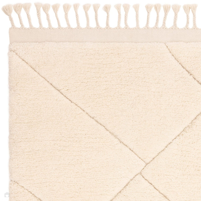Fes FE01 Modern Plain Moroccan Berber Super-Soft Plush Hand-Carved Mid-Height Polyester Shaggy Cream/White Rug-Asiatic Carpets-Rug Love - The Most Loved Rug Store
