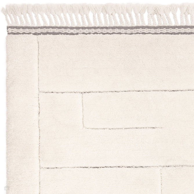 Fes FE02 Modern Plain Moroccan Berber Super-Soft Plush Hand-Carved Mid-Height Polyester Shaggy Cream/White Rug-Asiatic Carpets-Rug Love - The Most Loved Rug Store