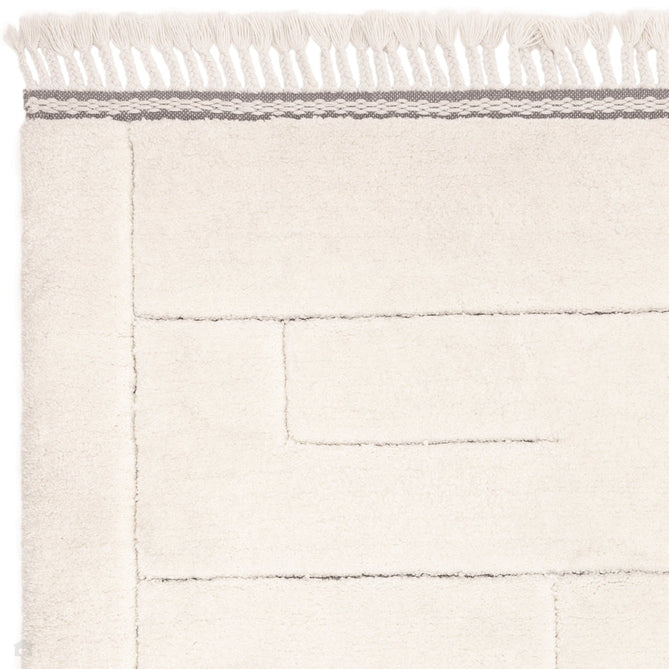 Fes FE02 Modern Plain Moroccan Berber Super-Soft Plush Hand-Carved Mid-Height Polyester Shaggy Cream/White Rug-Asiatic Carpets-Rug Love - The Most Loved Rug Store