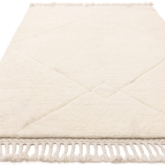 Fes FE03 Modern Plain Moroccan Berber Super-Soft Plush Hand-Carved Mid-Height Polyester Shaggy Cream/White Rug-Asiatic Carpets-Rug Love - The Most Loved Rug Store
