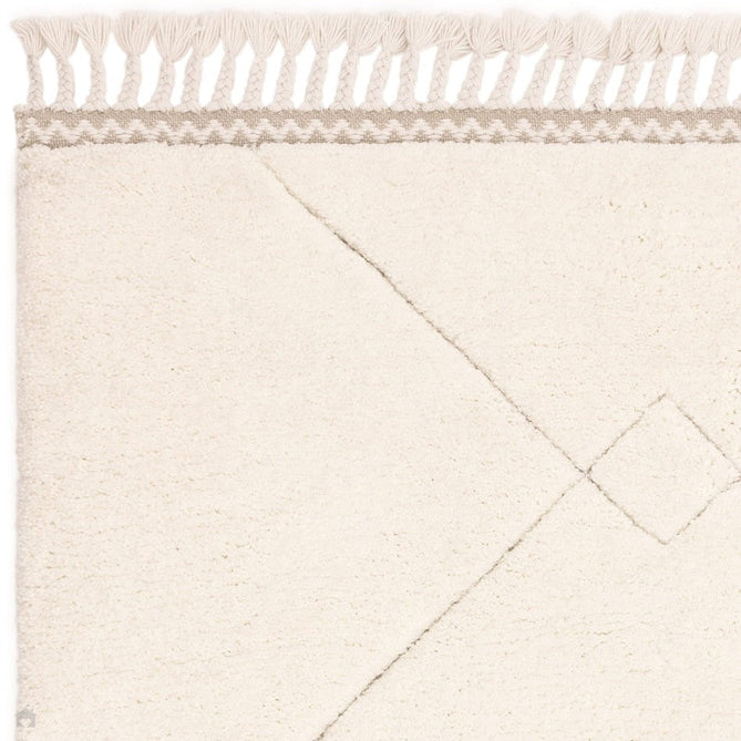 Fes FE03 Modern Plain Moroccan Berber Super-Soft Plush Hand-Carved Mid-Height Polyester Shaggy Cream/White Rug-Asiatic Carpets-Rug Love - The Most Loved Rug Store