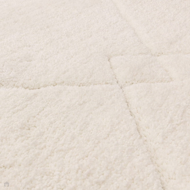 Fes FE03 Modern Plain Moroccan Berber Super-Soft Plush Hand-Carved Mid-Height Polyester Shaggy Cream/White Rug-Asiatic Carpets-Rug Love - The Most Loved Rug Store