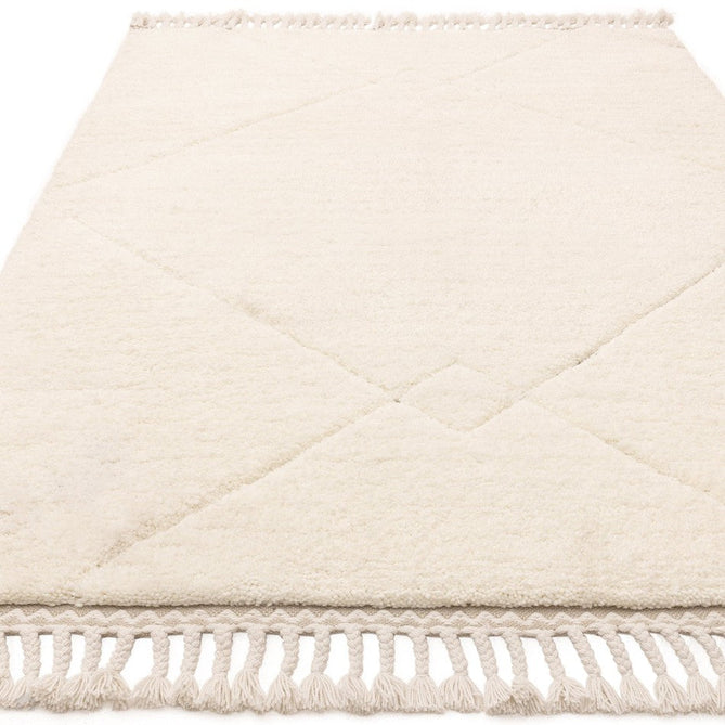 Fes FE03 Modern Plain Moroccan Berber Super-Soft Plush Hand-Carved Mid-Height Polyester Shaggy Cream/White Rug-Asiatic Carpets-Rug Love - The Most Loved Rug Store