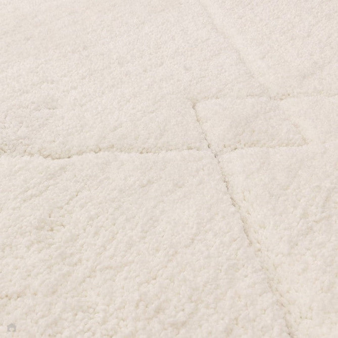 Fes FE03 Modern Plain Moroccan Berber Super-Soft Plush Hand-Carved Mid-Height Polyester Shaggy Cream/White Rug-Asiatic Carpets-Rug Love - The Most Loved Rug Store