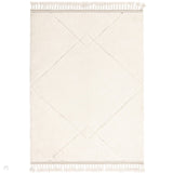 Fes FE03 Moroccan Berber Soft Plush Hand-Carved Boho Cream/White Rug