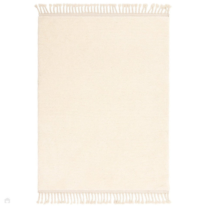 Fes FE04 Modern Plain Moroccan Berber Super-Soft Plush Hand-Carved Mid-Height Polyester Shaggy Cream/White Rug-Asiatic Carpets-Rug Love - The Most Loved Rug Store