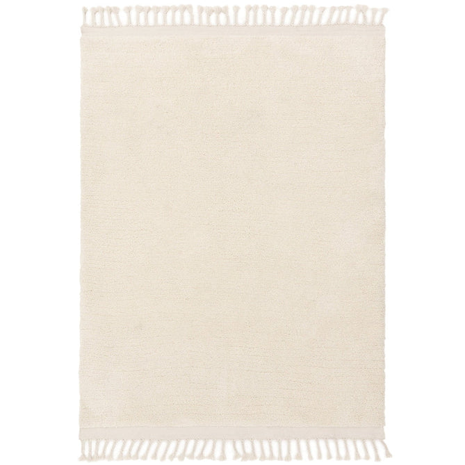 Fes FE04 Modern Plain Moroccan Berber Super-Soft Plush Hand-Carved Mid-Height Polyester Shaggy Cream/White Rug-Asiatic Carpets-Rug Love - The Most Loved Rug Store