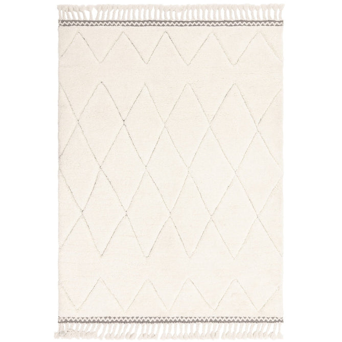 Fes FE05 Modern Plain Moroccan Berber Super-Soft Plush Hand-Carved Mid-Height Polyester Shaggy Cream/White Rug-Asiatic Carpets-Rug Love - The Most Loved Rug Store
