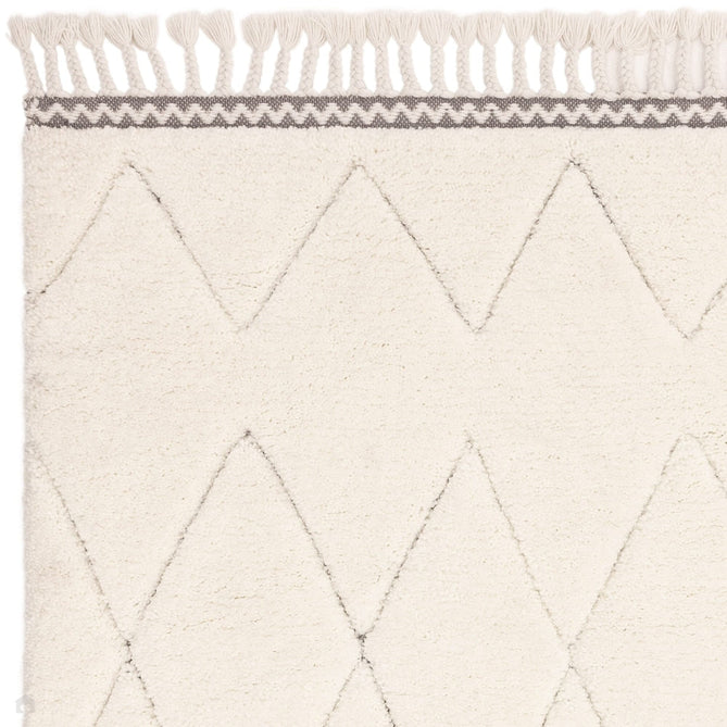 Fes FE05 Modern Plain Moroccan Berber Super-Soft Plush Hand-Carved Mid-Height Polyester Shaggy Cream/White Rug-Asiatic Carpets-Rug Love - The Most Loved Rug Store