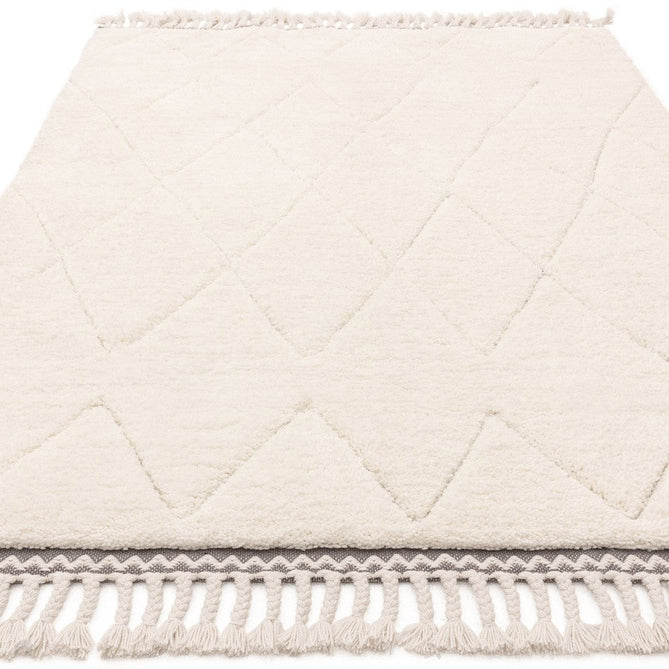 Fes FE05 Modern Plain Moroccan Berber Super-Soft Plush Hand-Carved Mid-Height Polyester Shaggy Cream/White Rug-Asiatic Carpets-Rug Love - The Most Loved Rug Store