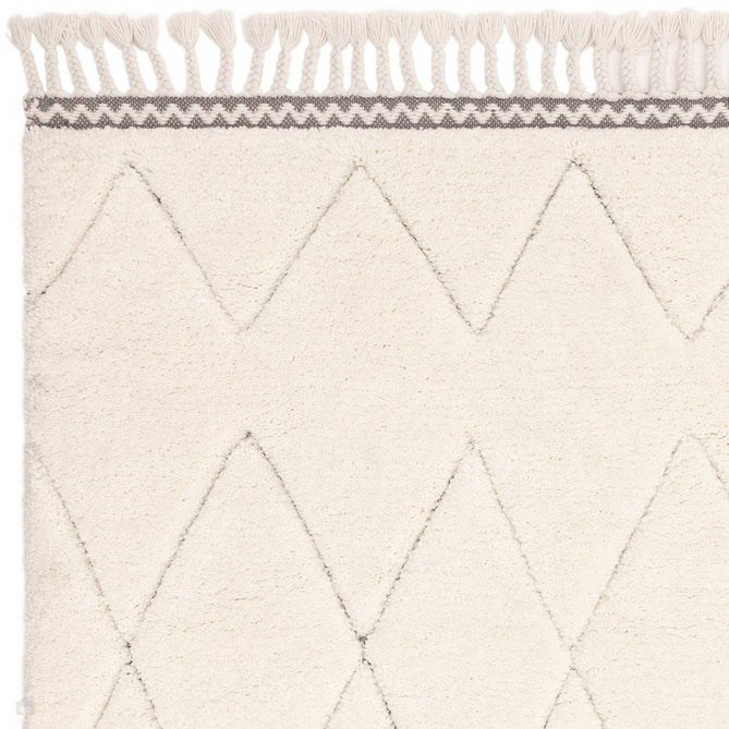 Fes FE05 Modern Plain Moroccan Berber Super-Soft Plush Hand-Carved Mid-Height Polyester Shaggy Cream/White Rug-Asiatic Carpets-Rug Love - The Most Loved Rug Store