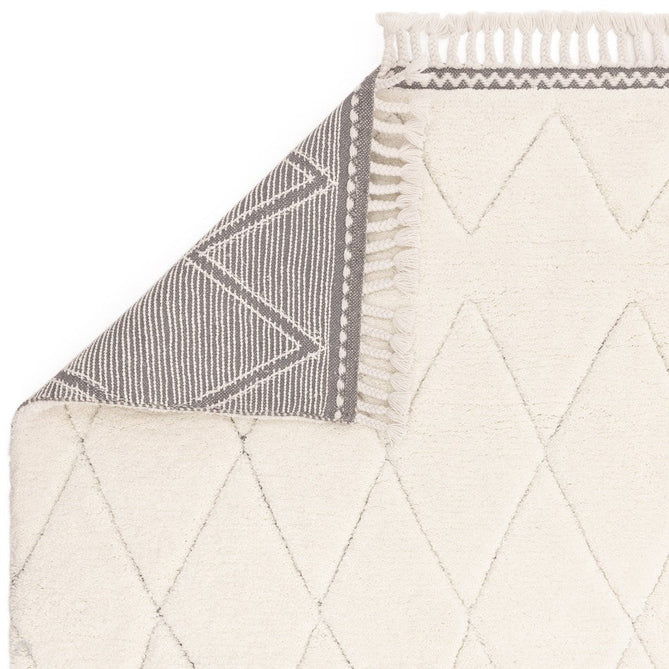 Fes FE05 Modern Plain Moroccan Berber Super-Soft Plush Hand-Carved Mid-Height Polyester Shaggy Cream/White Rug-Asiatic Carpets-Rug Love - The Most Loved Rug Store