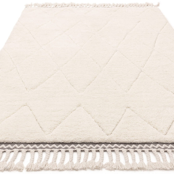 Fes FE05 Modern Plain Moroccan Berber Super-Soft Plush Hand-Carved Mid-Height Polyester Shaggy Cream/White Rug-Asiatic Carpets-Rug Love - The Most Loved Rug Store