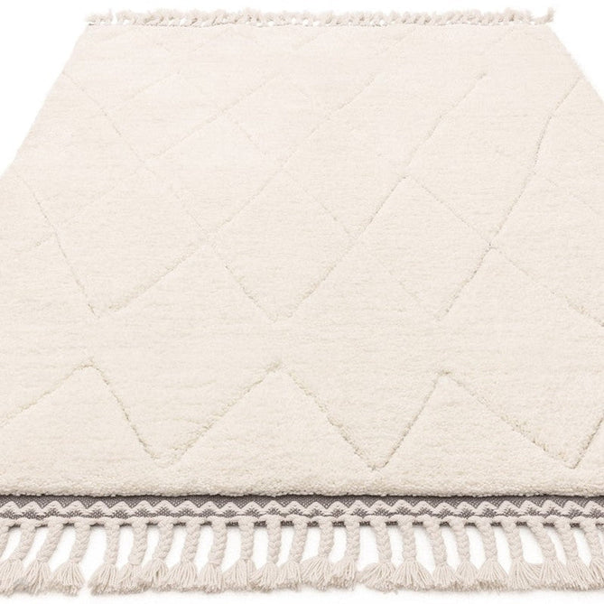 Fes FE05 Modern Plain Moroccan Berber Super-Soft Plush Hand-Carved Mid-Height Polyester Shaggy Cream/White Rug-Asiatic Carpets-Rug Love - The Most Loved Rug Store
