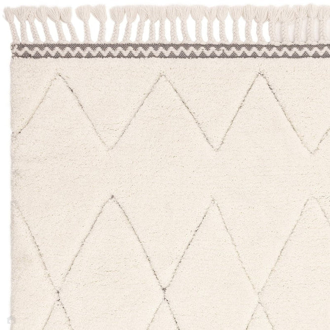 Fes FE05 Modern Plain Moroccan Berber Super-Soft Plush Hand-Carved Mid-Height Polyester Shaggy Cream/White Rug-Asiatic Carpets-Rug Love - The Most Loved Rug Store