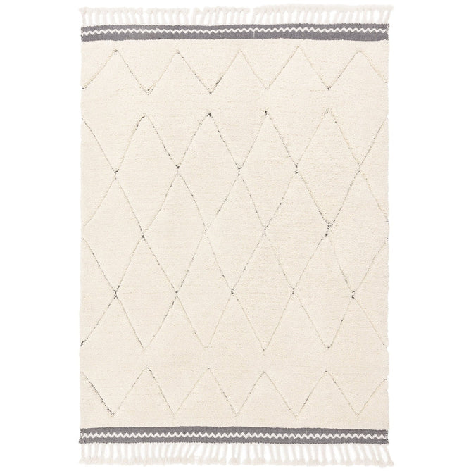 Fes FE05 Modern Plain Moroccan Berber Super-Soft Plush Hand-Carved Mid-Height Polyester Shaggy Cream/White Rug-Asiatic Carpets-Rug Love - The Most Loved Rug Store