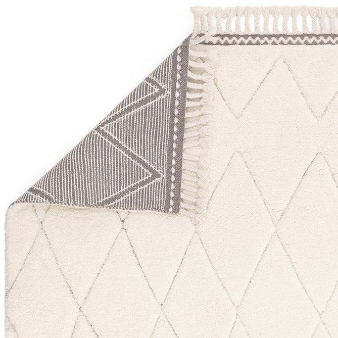 Fes FE05 Modern Plain Moroccan Berber Super-Soft Plush Hand-Carved Mid-Height Polyester Shaggy Cream/White Rug-Asiatic Carpets-Rug Love - The Most Loved Rug Store