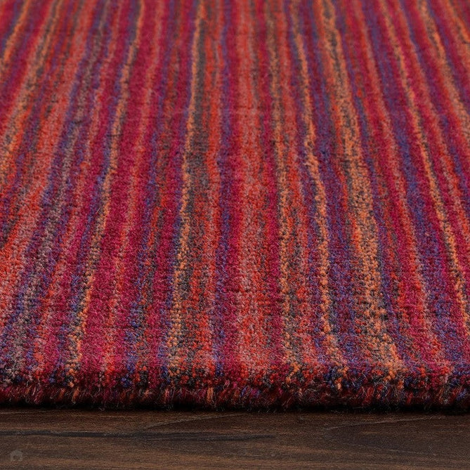 Fine Stripes Modern Stripe Hand-Woven Wool Magenta Pink/Plum Purple Rug-Origins-Rug Love - The Most Loved Rug Store