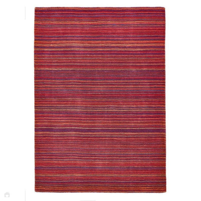 Fine Stripes Modern Stripe Hand-Woven Wool Magenta Pink/Plum Purple Rug-Origins-Rug Love - The Most Loved Rug Store