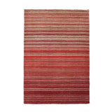 Fine Stripes Modern Stripe Hand-Woven Wool Red Rug