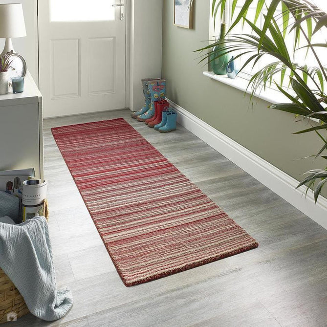 Fine Stripes Modern Stripe Hand-Woven Wool Red Runner-Origins-Rug Love - The Most Loved Rug Store