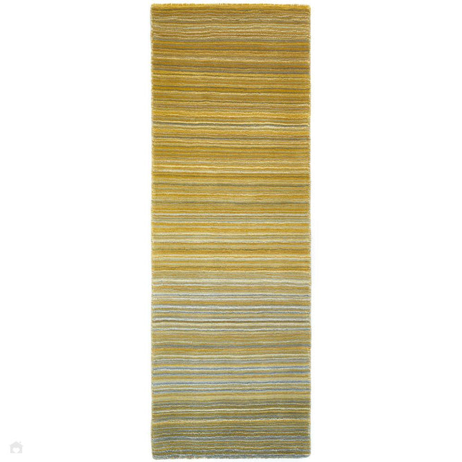Fine Stripes Modern Stripe Hand-Woven Wool Ochre Rug