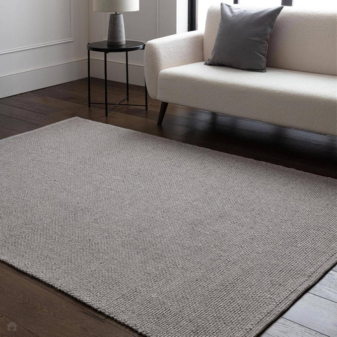 Finley Modern Plain Basketweave Hand-Woven Tonal Textured Durable Wool-Blend Flatweave Loop Pile Grey Rug-Asiatic Carpets-Rug Love - The Most Loved Rug Store