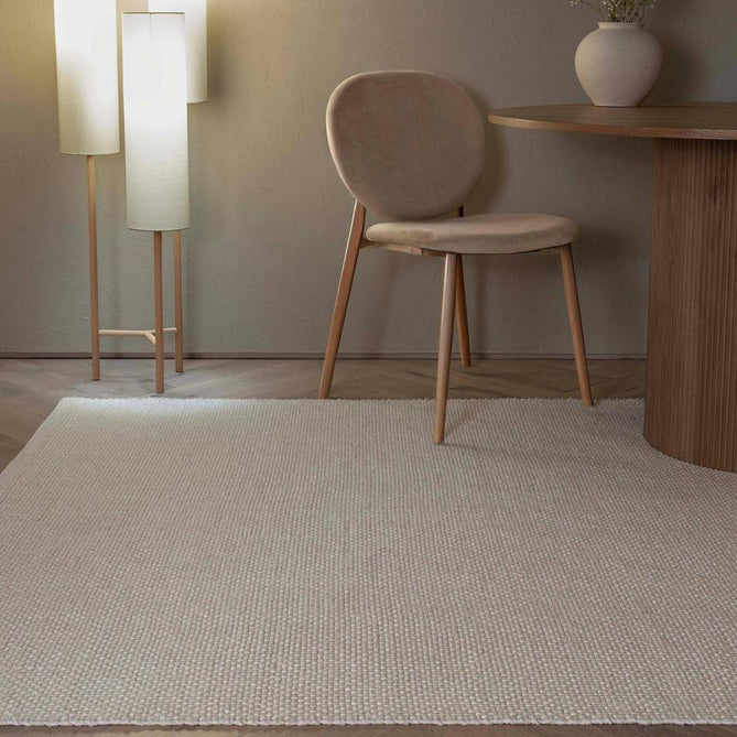 Finley Modern Plain Basketweave Hand-Woven Tonal Textured Durable Wool-Blend Flatweave Loop Pile Ivory Rug-Asiatic Carpets-Rug Love - The Most Loved Rug Store