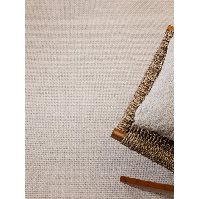Finley Modern Plain Basketweave Hand-Woven Tonal Textured Durable Wool-Blend Flatweave Loop Pile Ivory Rug